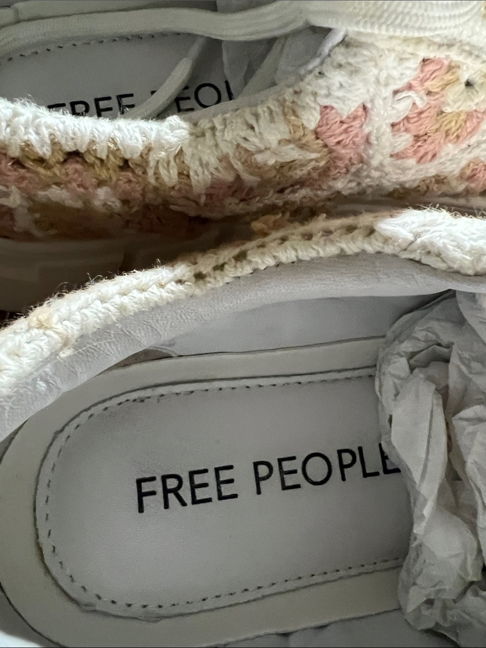Free People Crochet Knit Catch Me if You Can Platform Sneakers - Picture 2 of 6